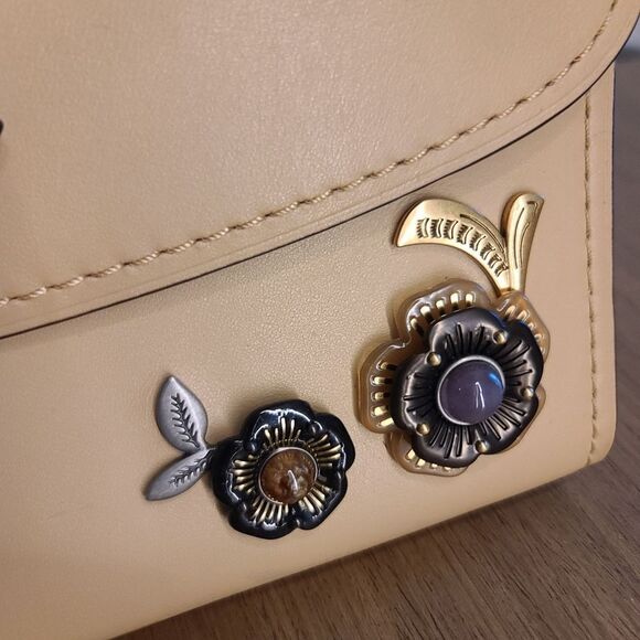 Coach 52611 Tea Rose Parker Shoulder Bag Beechwood Tan - Picture 5 of 13